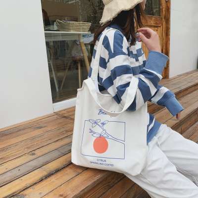 Wholesale reusable custom design simple fashion plain organic cotton canvas tote shopping bag